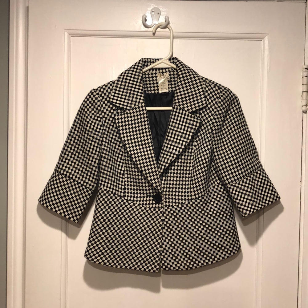 Black and White Checkered Blazer
